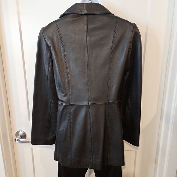 🌹Geniune Leather New York & Company Black Jacket sz S - Picture 6 of 8